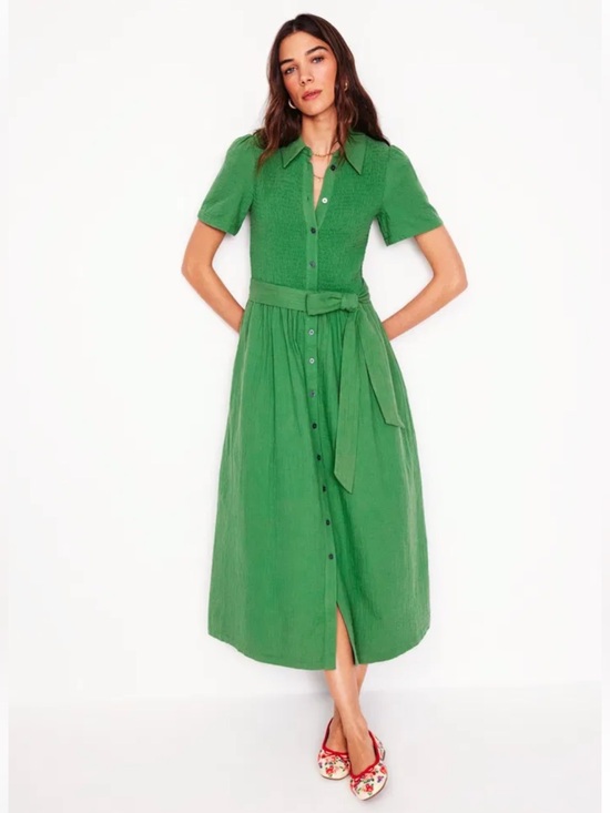 Boden Dresses & Skirts - BODEN 100% Cotton Amber Double Cloth Midi Dress Cottagecore Prairie Casual US 8